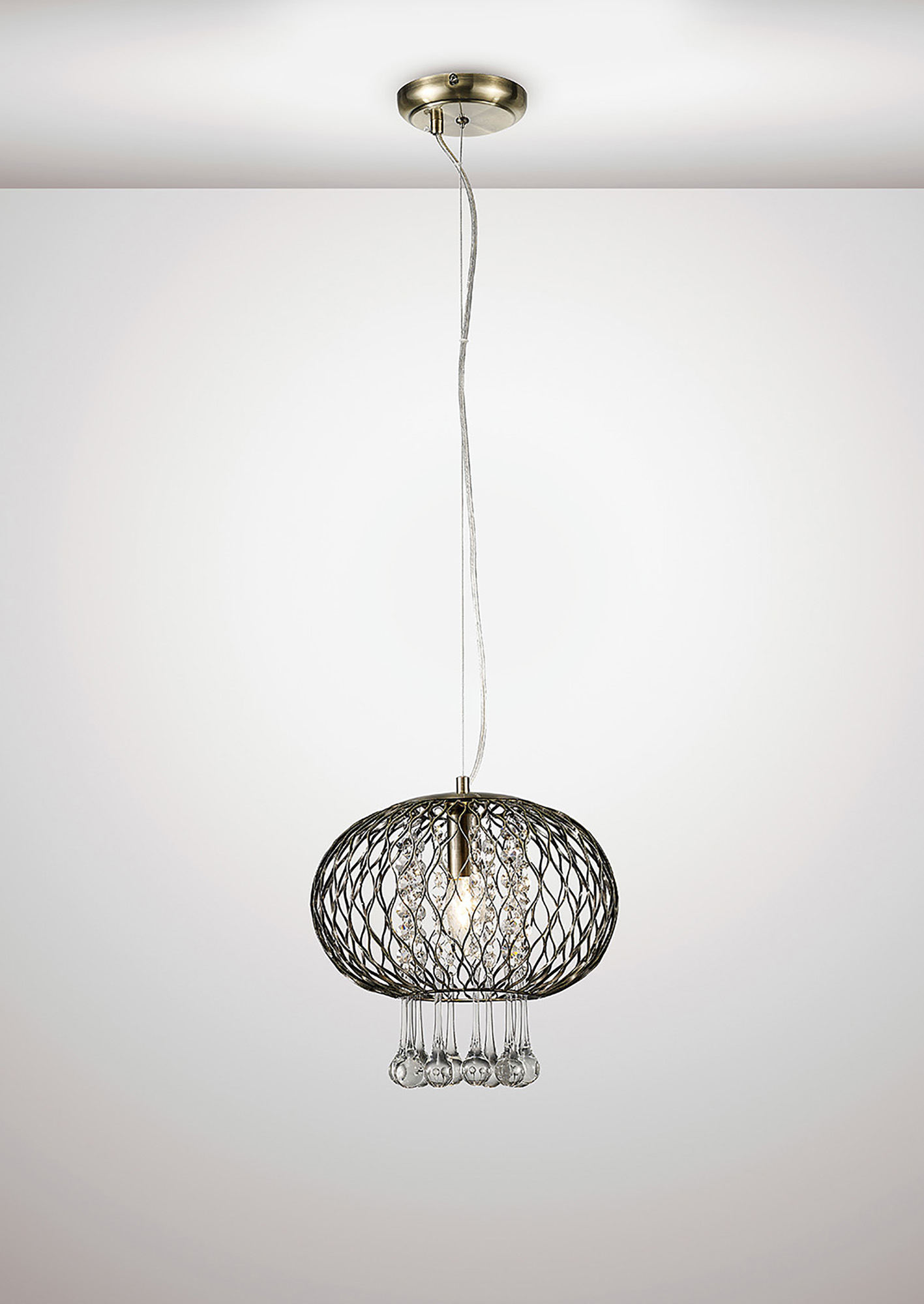 Chelsie Antique Brass Ceiling Lights Diyas Single Pendant